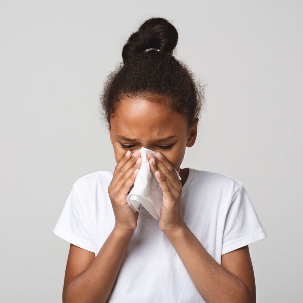 Girl with nasal blockage